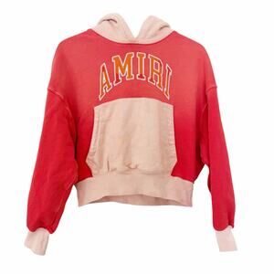 Amiri Vintage Hoodie Spell Out Flamingo Pink Sz S